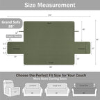 Boho Quilted Grand Sofa Covers Washable, Couch Cover for Grand Sofa, Soft Cozy Couch Protector for 4 Cushion Couch, Oversized Grand Sofa Slipcovers Waterproof (Grand Sofa 88", Olive Green)