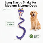 Squeaky Dog Plush Chew Toy, Interactive Tug Squeaky Toy for Chewers, Medium & Large Dogs & Fetch Play, 39.4 in Stuffed Silly Snake Toy with Elastic Stretchable Body for Gentle Gum Care&Boredom Relief