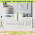 2 Pack Reinforced 55" Wide Retractable Baby Gates for Doorways to Prevent Crawling Under, Outdoor Retractable Gate, Mesh Child Safety Gates for Toddlers, Indoor/Outdoor Baby Gate for Deck/Porch/Patio