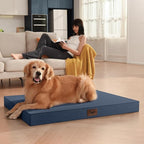 Waterproof Orthopedic Dog Crate Bed for Small Dogs & Cats | Egg Crate Foam, Fits 24x18 Crates, TPU Waterproof Layer, Machine Washable 1680D Oxford Cover, Small Pets Up to 20 lbs