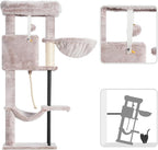 Gitelsnour Cat Tree, 43.3'' Cat Tower with Hammock for Kittens GCT004SMU | Cat Condo House for Small Indoor Cats, Basket, Scratching Post, Large Platform, Sturdy Steel Tube, Sisal Rope, Mushroom