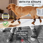 BEAUTYZOO Anti Slip Dog Socks to Prevent Licking Paws, Dog Shoes for Hot Pavement, Grip Socks for Dogs on Hardwood Floors, Dog Booties Alternative, Reflective&Washable Paw Protection for Senior Dogs