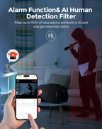 Hugolog 3K 5MP Indoor Pan/Tilt Security Camera with Auto-Focus,Ideal for Baby Monitor/Pet Camera/Home Security,Starlight Color Night Vision,Human/Pet AI,Noise Reduction,US Cloud,Works with Alexa