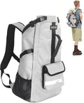 Waterproof Dog Backpack Carrier for Small Dogs Under 24 lb, Grey | 4-Layer Protection, Adjustable Dog Hiking Backpack with Storage Pockets, Reflective Strips, Non-Slip Handle for Travel