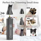 4 in 1 Dog Clippers Grooming Kit and Paw Trimmer for Thick Hair&Coats | 3-in-1 Clipper+Paw Trimmer+Nail Grinder, <60dB Quiet, Cordless,LED Display, 4 Guide Combs, Detachable Titanium-Ceramic Blade