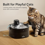 Cordless Cat Water Fountain, 78oz/2.3L, Battery Operated, Silver | Stainless Steel Tray, Rechargeable 4000mAh, Wireless, Motion Sensor, Ultra-Quiet Pump, Locking Lid, Automatic Fountain