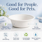 Kinn Kleanbowl Pet Bowl Stainless Steel Frame, 24 oz (Pack of 2) | Compostable Refills, Spill-Proof Stable, Disposable, Easy Cleaning, No Plastic