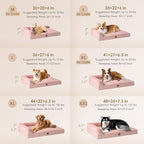 EHEYCIGA Memory Foam Dog Bed Large Size Dogs, Orthopedic Dog Bed Large with Washable Removable Cover, Waterproof Pet Sofa Couch with Nonskid Bottom, 36x27x6, Pink