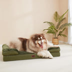 EHEYCIGA Orthopedic XXL Dog Bed, Waterproof Washable XL Big Pet Bed 52" | Non-Slip Bottom and Egg-Crate Memory Foam Extra Large Pet Couch Bed with Washable Removable Cover, Olive Green