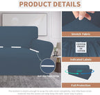 Easy-Going 100% Waterproof Couch Cover, 3 Cushion Oversized Sofa Cover | Leakproof Sofa Slipcover, Stretch Jacquard Furniture Protector Against Stain Spill from Kids, Pets, Dog, Bluestone