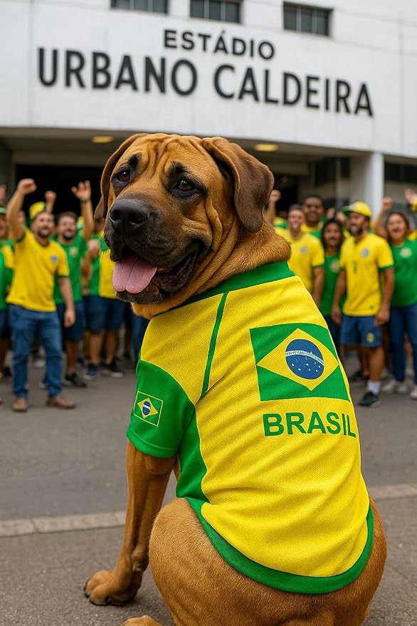 Parisian Pet Team Brazil Dog Jersey - Breathable Mesh Puppy Football Jersey - Lightweight Stretch Sporty Dog Clothes - Summer Shirts for Small Dogs - Soccer Jersey for Dogs - Sportswear Pet Clothes
