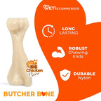 Nylabone Power Chew Butcher Bone Dog Chew Toy, Chicken Flavor, XX-Large | Durable dog toys for aggressive chewers, long lasting, discourages destructive chewing, for dogs 50++ lbs