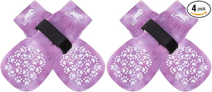 EXPAWLORER Anti Slip Dog Socks to Prevent Licking Paws, Dog Shoes for Hot Pavement, Dog Booties for Small Medium Large Senior Dogs, Traction Control Boots & Paw Protectors for Hardwood Floors