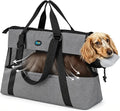 Ownpets XL Cat Dog Purse Carrier, Grey Breathable Mesh, Fits 20lbs | Summer ventilation, lightweight design, shoulder strap, travel vet shopping, grey