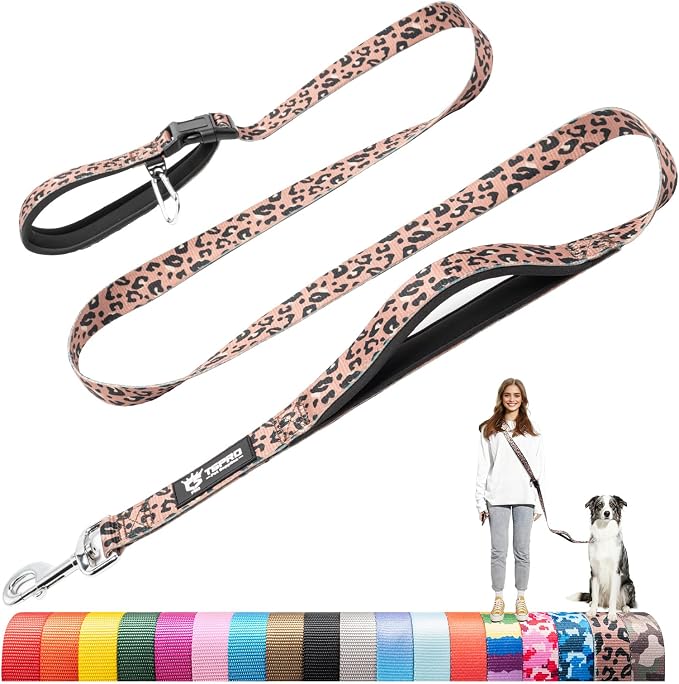 TSPRO 3-in-1 Heavy Duty Tactical Hands Free Dog Leash, Dual Padded Handles | Premium Dog Leash, Waist & Crossbody Wear, Metal Safety Clasp, Adjustable for Medium & Large Dogs, Walking & Running Training