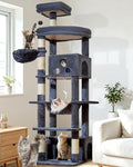 Taoqimiao 79in Cat Tree, Tall Large Cat Tower for Indoor Adult Cats S10G | Easy assembly, Sturdy, Multi Level, Easy Clean, Cozy Condo, Perches, Baskets, Suitable for Kittens and Adult Cats