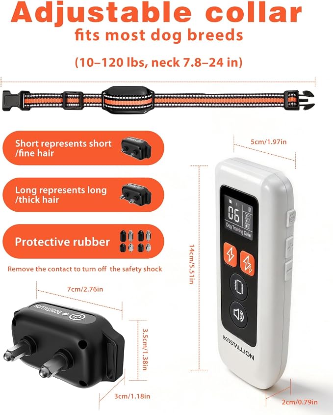 3 - Dog Shock Collar - White | 3300FT Distance, IPX7 Waterproof, Beep (1–9 Tones), Vibration (1–9 Lvls) , Safe Shock (1–16 Lvls), Fits All Dogs (10–120 Lbs）
