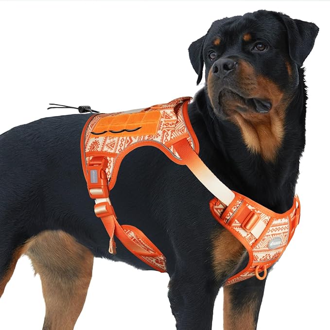 AUROTH Tactical Dog Harness for Large Dogs No Pull Adjustable Pet Harness Reflective K29 Working Training Easy Control Pet Vest Military Service Dog Harnesses