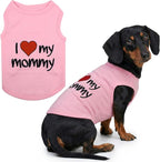 Parisian Pet I Love My Mommy Dog Shirt 100% Cotton Shirts for Large Dogs - Pink Sleeveless Girl Pet Clothes - Lightweight Pet Tshirts - Breathable Puppy Clothes - Stretchy Dog Summer Shirt