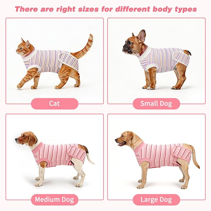 2 Packs Breathable Cotton Dog Recovery Suit for After Neuter Spay Abdominal Wounds Protector, Professional Anti-Licking Onesies for Male Female Pets Surgery Bandages, 2XL Textured Pinky White