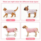 2 Packs Breathable Cotton Dog Recovery Suit for After Neuter Spay Abdominal Wounds Protector, Professional Anti-Licking Onesies for Male Female Pets Surgery Bandages, L Textured Pinky White
