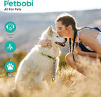 Petbobi Dog Tie Out Cable and Stake, 30ft Heavy Duty Dog Leads for Yard | 4in Shock Spring, 16in Spiral Ground Anchor, 360° No-Tangle Swivel, Chew-Proof Rustproof Wire, Up to 120 lbs, Outdoor Camping