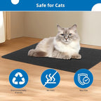 Cat Litter Mat for Indoor Cats EVA Double-Layer Litter Box Mat Washable for Easy Cleaning Cat Rug Collects Litter and Prevents Liquid Leakage (Gray, 23.6×30inch)