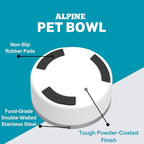 Alpine Set of 2 Stainless Steel Dog Bowls, Non Slip, Metal Pet Bowl for Food and Water, Double Walled Insulated, Rustproof, Dishwasher Safe- 32 Ounces - Black/White (AB)