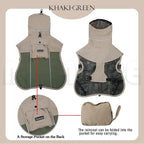 MAMORE Dog Raincoat, Waterproof Rain Jacket for Small Medium Large Dogs, Windproof Reflective Adjustable Breathable Pet Rain Coat with Storage Pocket and Leash Holes (Tan Green, Medium)
