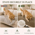 Smiry Velvet Couch Cover for Dogs, Non Slip Soft Sofa Protector for Pets | Washable Sofa Cover for Cats, Furniture Protector Against Pet Hair, Scratches, Fits Sectional Sofa(Mocha Brown, 27.6"x27.6")