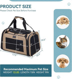 PETSFIT Pet Carrier for Cat, Small Dogs, Khaki