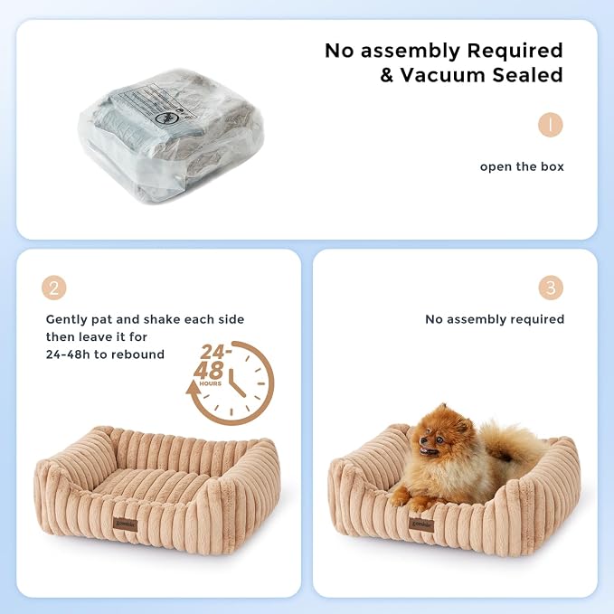 ZOMISIA Small Dog Bed, Cat Bed for Indoor Cats with Washable Cover, 20x19'' | Orthopedic Dog Beds for Small Dogs, Neck-Friendly Bolster, Low-Front Edge, Puppy Bed with Waterproof Removable Cover , Grey