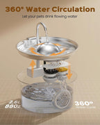 Stainless Steel Cat Water Fountain: Cat Fountain with with 6 Filters + 3 Sponges - 88oz/2.6L Slient Pet Water Fountains for Cats Indoor - DCTROD Kitten Fountains - Gifts for Cats Dogs Small Animals