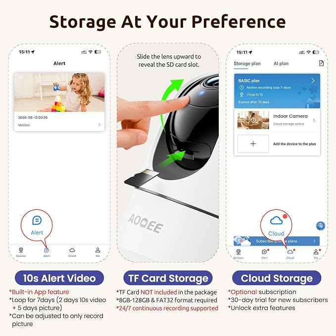 AOQEE 5G Cameras for Home Security Indoor, Pet Monitor w/Phone APP G5 2Pcs | Dual-Band Wi-Fi Indoor Camera with 24/7 TF Card Storage, 360 PTZ Auto-Tracking Pet/Dog/Cat/Puppy/Nanny, Motion Alert, Plug-in