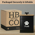 Dog Treat Container Airtight, 6"W x 8"H, Powder Coated, 12 Cup Capacity | Fits All Popular Treats, 12 Cup Capacity, Airtight Bamboo Lid, Easy Open Lid, Dent-Resistant Durable Metal Bone-Shaped Handle