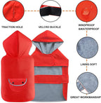 Dog Raincoat Dogs Rain Jacket for Puppy Small Dogs Waterproof Pet Clothes Reflective Poncho Rainwear Breathable Lined Pocket Hooded Leash Hole Adjustable,Red,S,Back Length 8.6 Inch