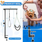 Breeze Touch Dog Grooming Table Arm with Clamp 32in, Pet Dog Grooming Table for Small Dogs at Home Foldable, Cat Dog Grooming Harness Stand Holder Portable for Trimming Nails, Drying, Haircut