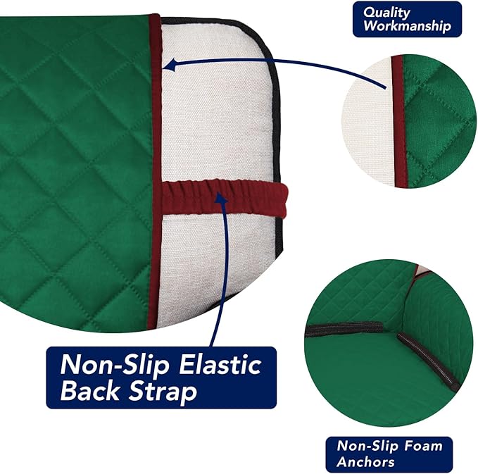 PureFit Reversible Quilted Couch Covers for Dogs Loveseat Sofa Cover 46.5” | Green/Red, Water Resistant Couch Protector, Washable Pet Couch Cover with Non Slip and Elastic Straps For Kids