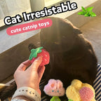 CECE PAW 3 PCS Catnip Toys, Includes 6-Pack Catnip Pouches, Catnip Refillable Interactive Cat Toy with Crinkle Sound, Bunny Easter Kicker Toy for Indoor Cats, Chew, Food Puzzle for Kitten Enrichment