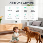 YOTON Indoor Security Camera for Baby Monitor, Home & Pets, 2.4GHz WiFi with Motion Detection, Night Vision, 2-Way Audio, Works with Alexa & Google Home, Local Storage or Optional Cloud, WS01(4-Pack)