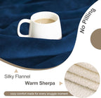gogobunny Waterproof Pet Blanket for Small Dogs and Cats, Reversible Sherpa Fleece Soft Plush Throw for Couch Protection, Washable Furniture Protector (Navy Blue, 30x40 inches)