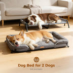 Lekereise Cooling Elevated Dog Bed for Large Dogs, Portable Indoor & Outdoor Raised Dog Bed with Breathable Mesh,Pet Hammock Cots with Removable Dog Beds