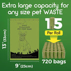 ATIFBOP Biodegradable Dog Poop Bags 720 Count, 48 Rolls Scented Dog Waste Bags, Leak Proof Extra Thick Refill Rolls, Lemon Scented Poop Bags for Dogs