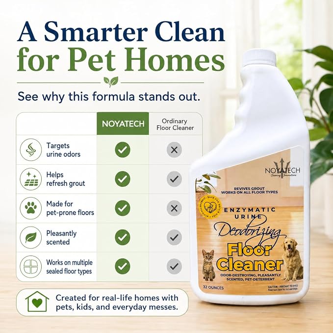 NOYATECH Pet Floor Cleaner Concentrate, Enzyme Urine Odor Remover, 32 oz