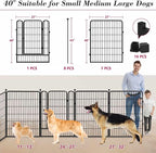 Dog Playpen, 40 inch 8 Panels Dog Fence Outdoor Heavy Duty Dog Pen for Large/Medium/Small Dogs, Indoor Puppy Playpen with Door Portable Pet Fence for RV Camping, Yard