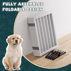 Semiocthome Wood Dog Gates for The House Extra Wide, 6-Panel Freestanding Pet Gates with 4PCS Metal Stands for Doorways and Stairs, 24" H Foldable Dog Fences Indoor, Expands Up to 110" (W)- White
