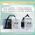 Petskd Small Pet Carrier 17" L x 11" W x 9.5" H Airline Approved, Blue | for Alaska Airlines, Lockable Safety Zippers and Anti-Scratch Mesh, Pets Under 10 lbs