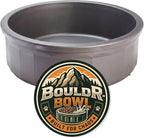 Pet Crock Bowl – Thick Durable Plastic Non-Tip Food & Water Dish for Dogs, Cats & Small Animals – Indoor/Outdoor – Chew Resistant, Easy Clean (Gray, Large 48oz)