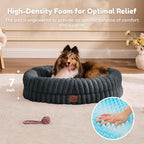ChiXnuggle Orthopedic Dog Bed, Washable Cover, Faux Fur Bolster Pet Couch | waterproof,egg crate foam,non-slip bottom,for small medium dogs,dark grey,30*24*7,dog sofa,puppy bed