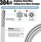 jenico Dog Tie Out Cable: 15 ft Dog Lead for Yard - Heavy Duty Chain Leash Outside for Small Large Dogs Up to 500 lbs - Outdoor Dog Runner Tether